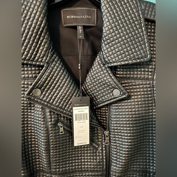 🖤 🆕 BCBG Maxazria Faux Leather Moto Vest - Picture 8 of 12